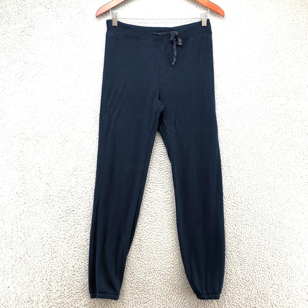 Stateside Joggers Womens XS Navy Blue Cotton Fleece Drawstring Made in USA